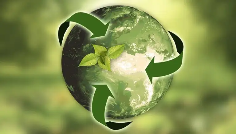 Eine grüne Welt, welche recycled wird