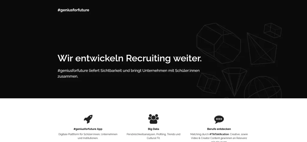 Mittels dieser Plattform sollen die Schülerinnen und Schüler ihre Interessen und Berufsziele mit den von den KMU angebotenen Ausbildungsberufen zur Deckung bringen.