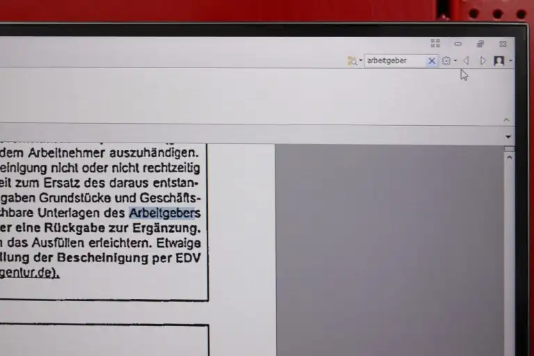 Zu sehen ist ein Bildschirm mit Schlagwörtersuche.