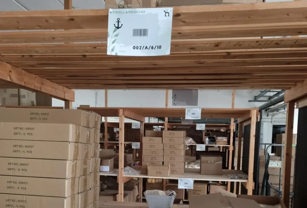Lagerplätze im System verwaltet, Einsatz von Barcodes
