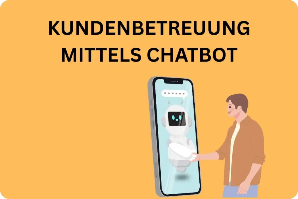 Das Bild zeigt einen Roboter einer Smartphone, welcher aus dem Bildschirm des Smartphone heraus die Hand eines Menschen schüttelt