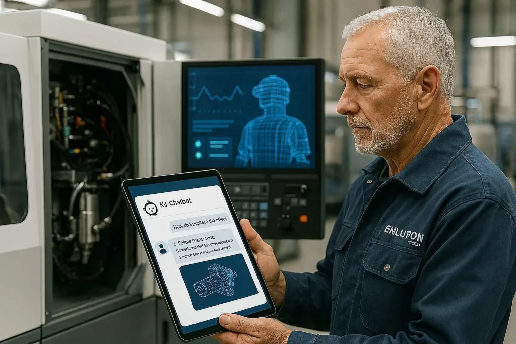 Techniker an Maschine